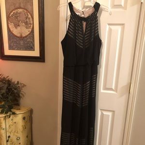 Long maxi dress- black\nude